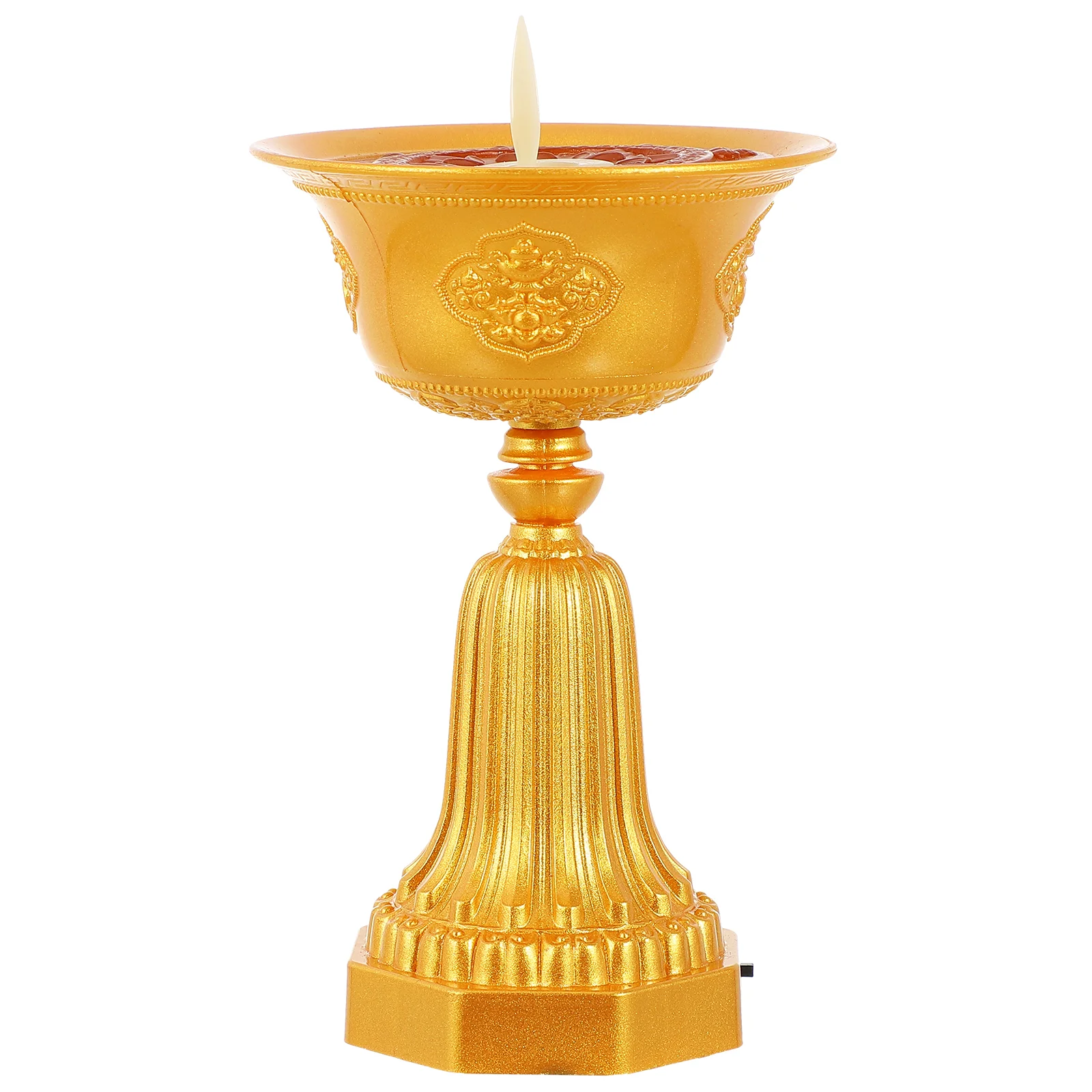 

Electronic Butter Lamp Retro Decor Rechargeable Smokeless Oil Light Row Lights Hall Plastic Adornment