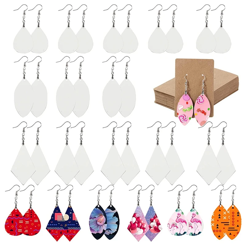 

Sublimation Blank Ornament, 36 Sublimation Earring Blank Making Kit, With Earring Hook And Earring Card