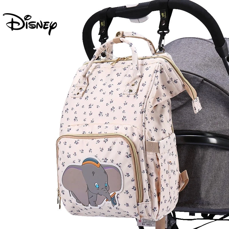Disney New Dumbo Baby Diaper Bag Travel Large Capacity Backpack Multi-function Nappy Bag Organizer Waterproof Baby Stroller Bag