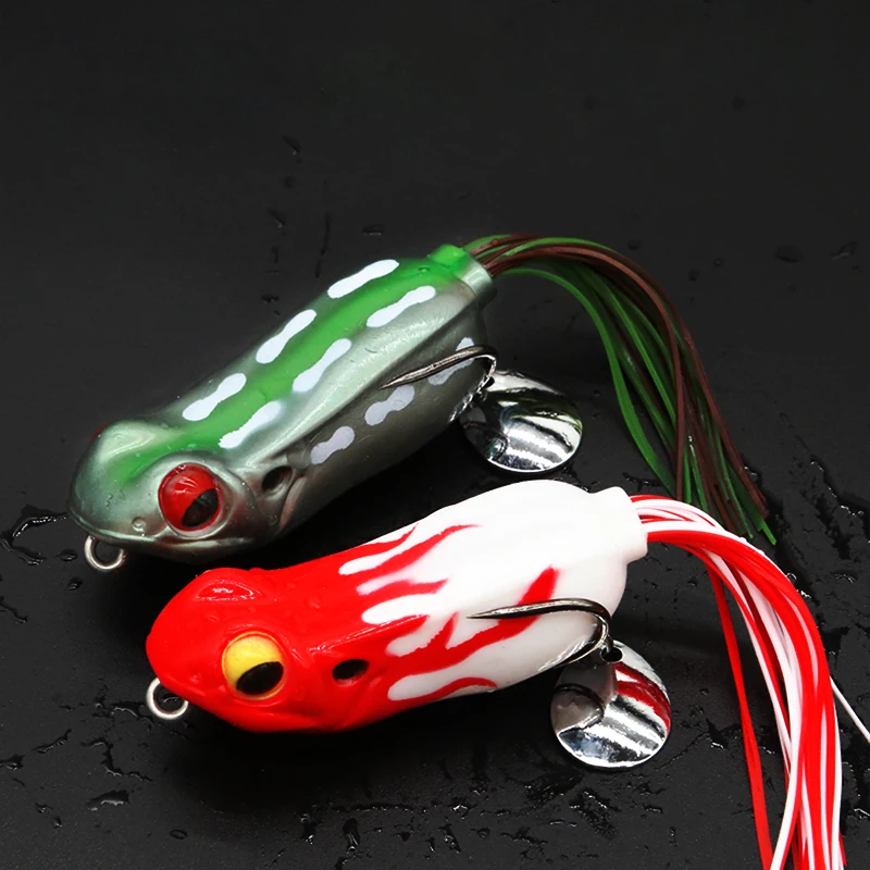 

CEMREO Soft Frog Fishing Lure 6cm 13g Tube Bait Plastic Fishing Lure with Fishing Hooks Topwater Ray Frog Artificial