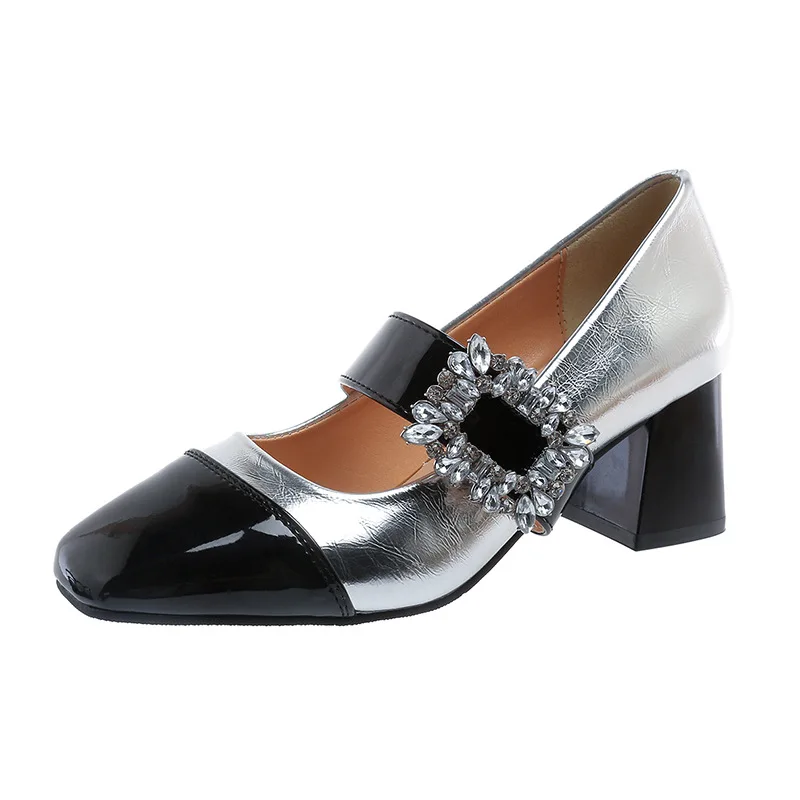 Брендовые туфли-лодочки с квадратным носком массивные сандалии закрытым сабо