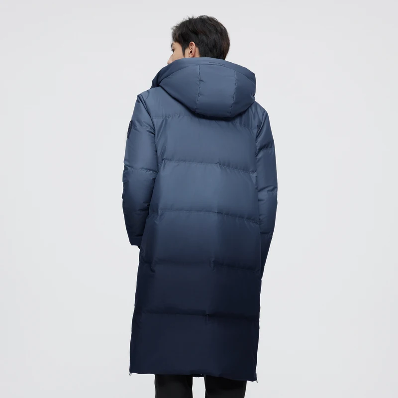 BOSIDENG X-long мужской пуховик с капюшоном утепленные пуховики градиентные синие B20145117