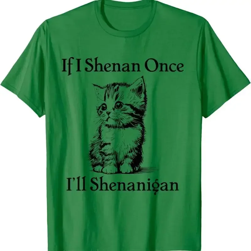 Фото Футболка If I Shenan Once I'll Shenanigan с милым котом ко Дню Святого Патрика №1