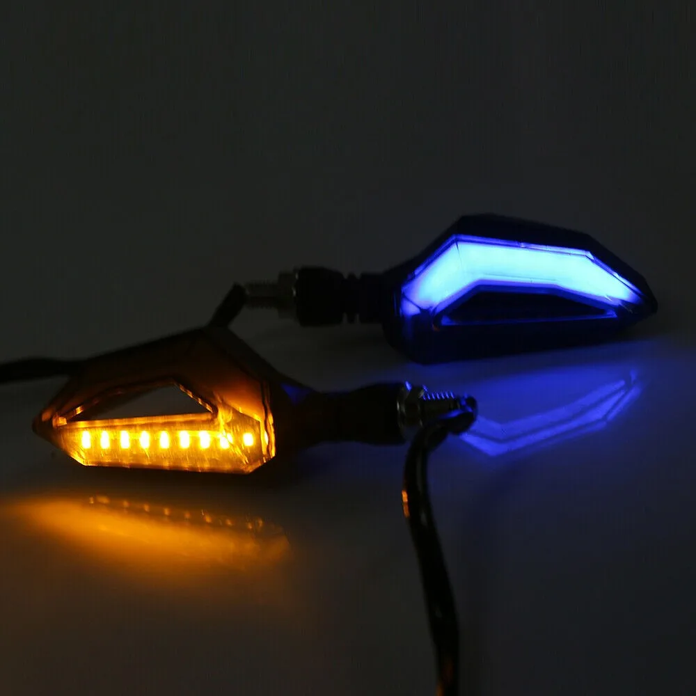 

9W Turn Signals Light Amber + Blue Blinker DC 12V Indicator Light Lamp