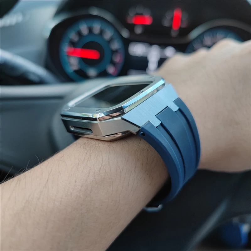 Набор для модификации совместимый с Apple Watch 7 Band 45 мм 44 40 стальной ремешок IWatch Series 6