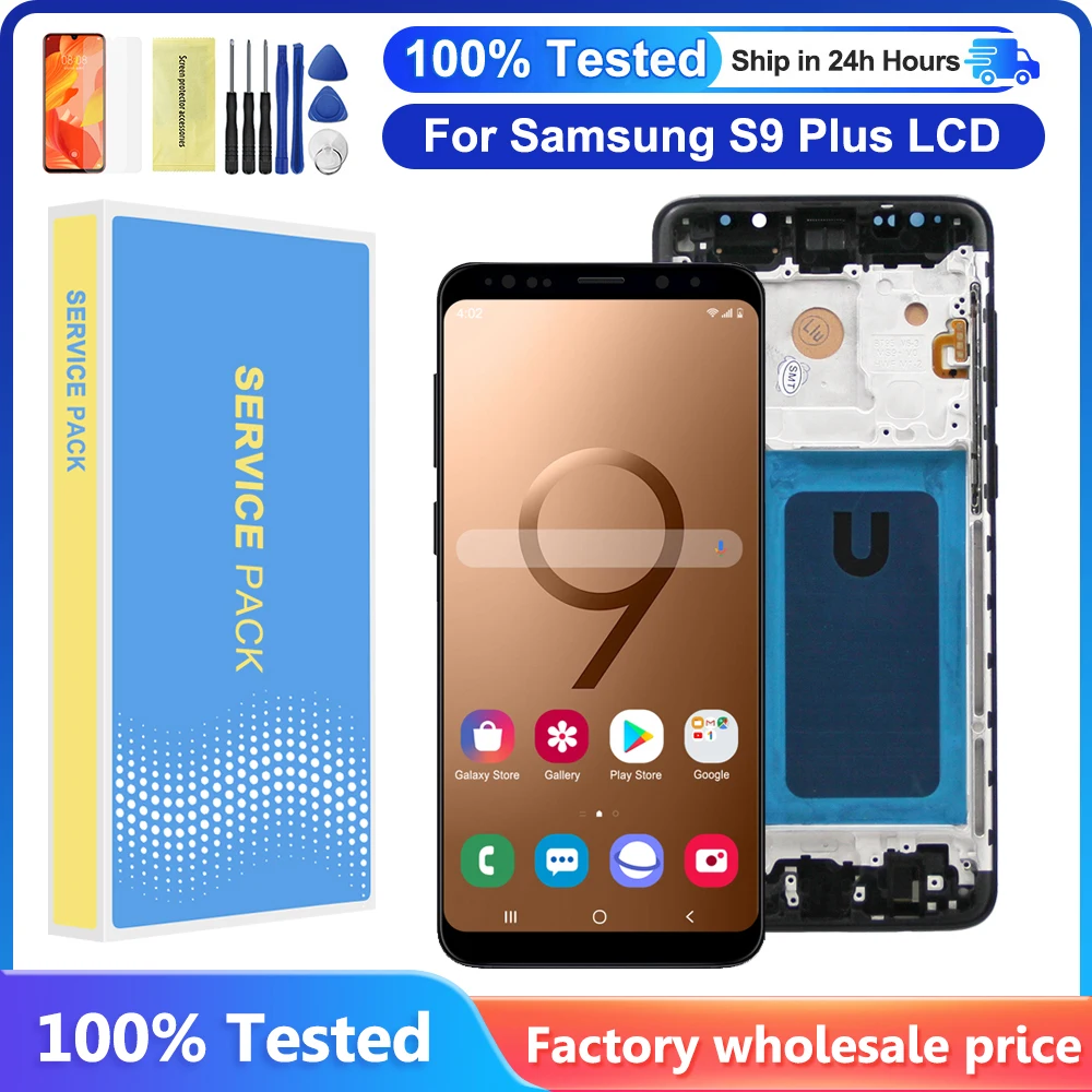 100% протестированный для Samsung s9 plus дисплей сенсорный экран с рамкой дигитайзер для Samsung GALAXY S9 + G965 g9650 ЖК