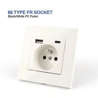 fr standard household wall outlet type 86 wall 16a outlet 220v 5v usb type c charging port whiteblack pc panel
