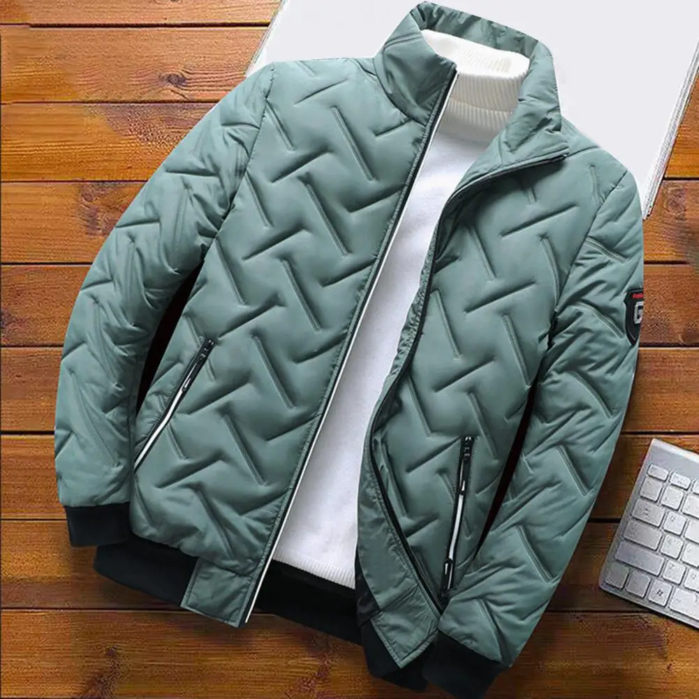 Men Windbreaker Long Sleeves Plus Size Zipper Windproof Pockets Jacket   Men Coat  for Daily Wear