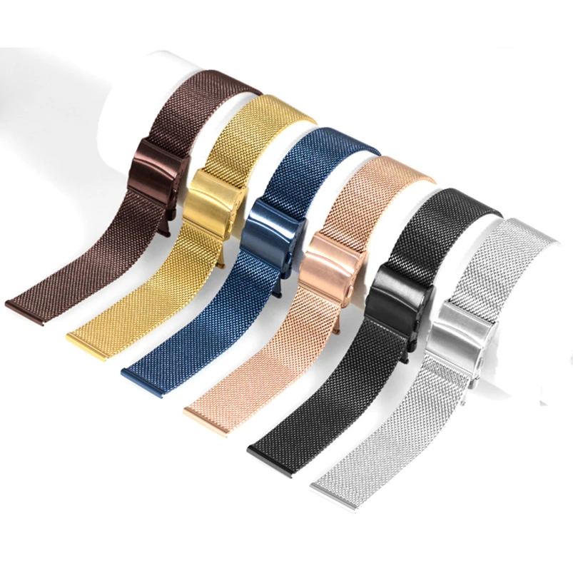 Мужской сетчатый быстросъемный ремешок из нержавеющей стали с Т-образной