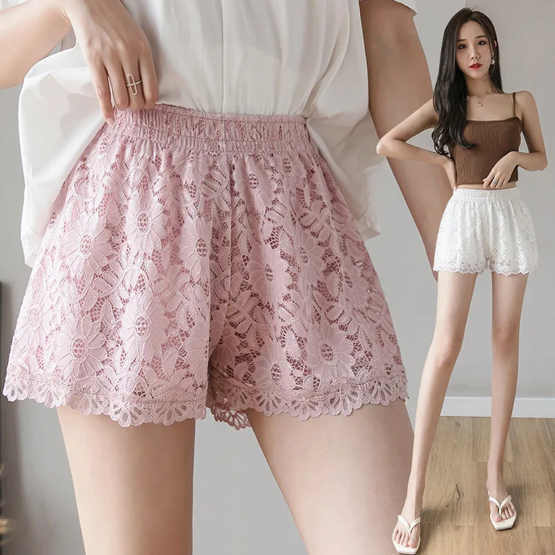 

New Summer Female Panties Lace Seamless Safety Short Pants Women's High Waist Stretch Shorts Briefs Slimming Under Skirt Shorts