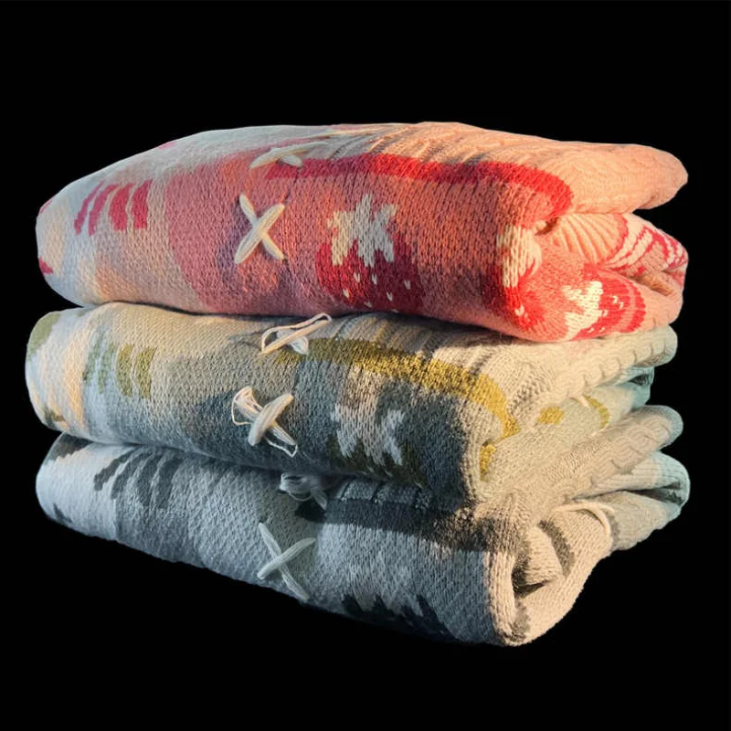 

Cute strawberry Bear splicing women thick sweater Y2k autumn and winter crewneck Loose long sleeve lazychic Kawaii knittedjacket