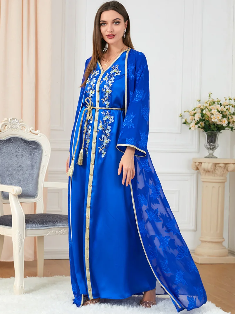 Abayas for Women Dubai Luxury 2023 Chiffon Boubou Muslim Fashion Dress Caftan Marocain Wedding Party Long Dresses Djellaba Femme