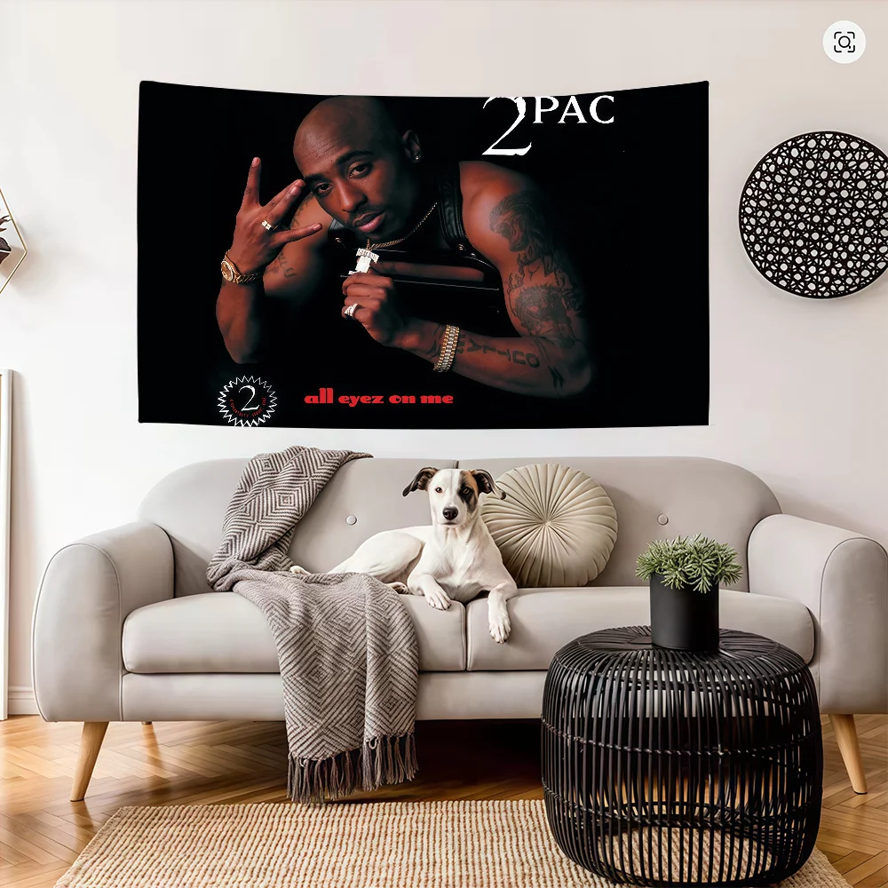 Украшение флага рэпера All Eyez on Me, 2 упаковки, художественный пикник, T-Tu-pac, вечерние дома, S-Sha-kurS, подвесной баннер для кемпинга, вечеринки на открытом воздухе (art.: 3920d24d734ff) - 3920d24d734ff