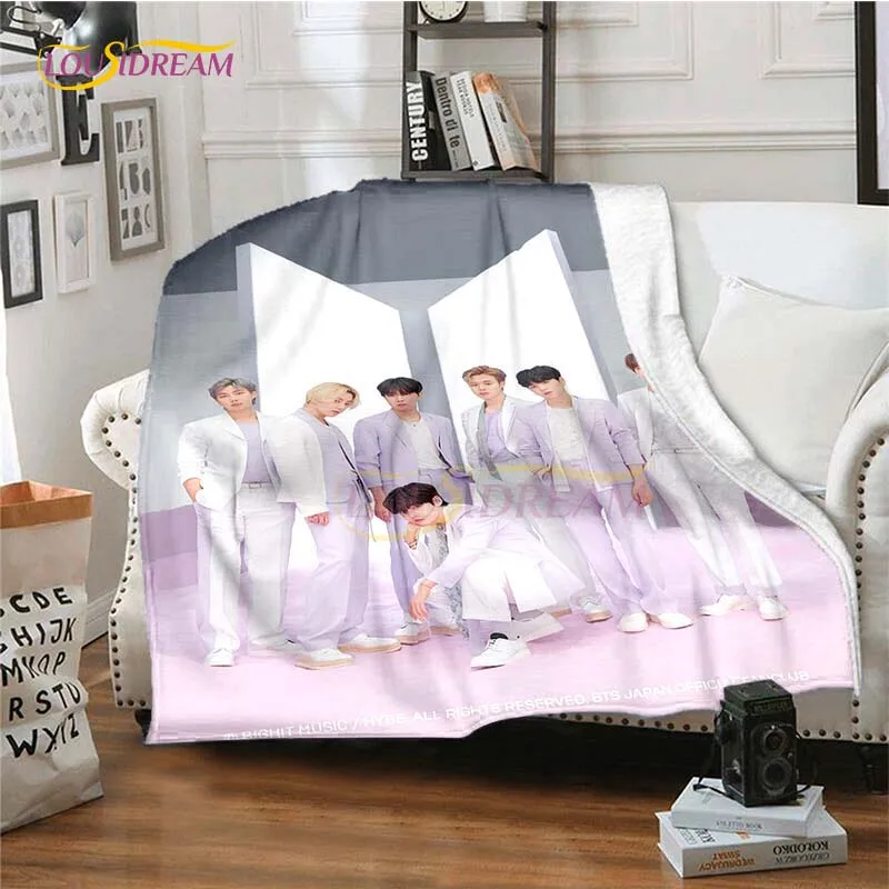 Hot Kpop Bangtan Boys Throw Blanket Soft Warm Blankets for Beds Sofas Fans Gift Bed Sheet Bedding Cover Bedspread Home Decor