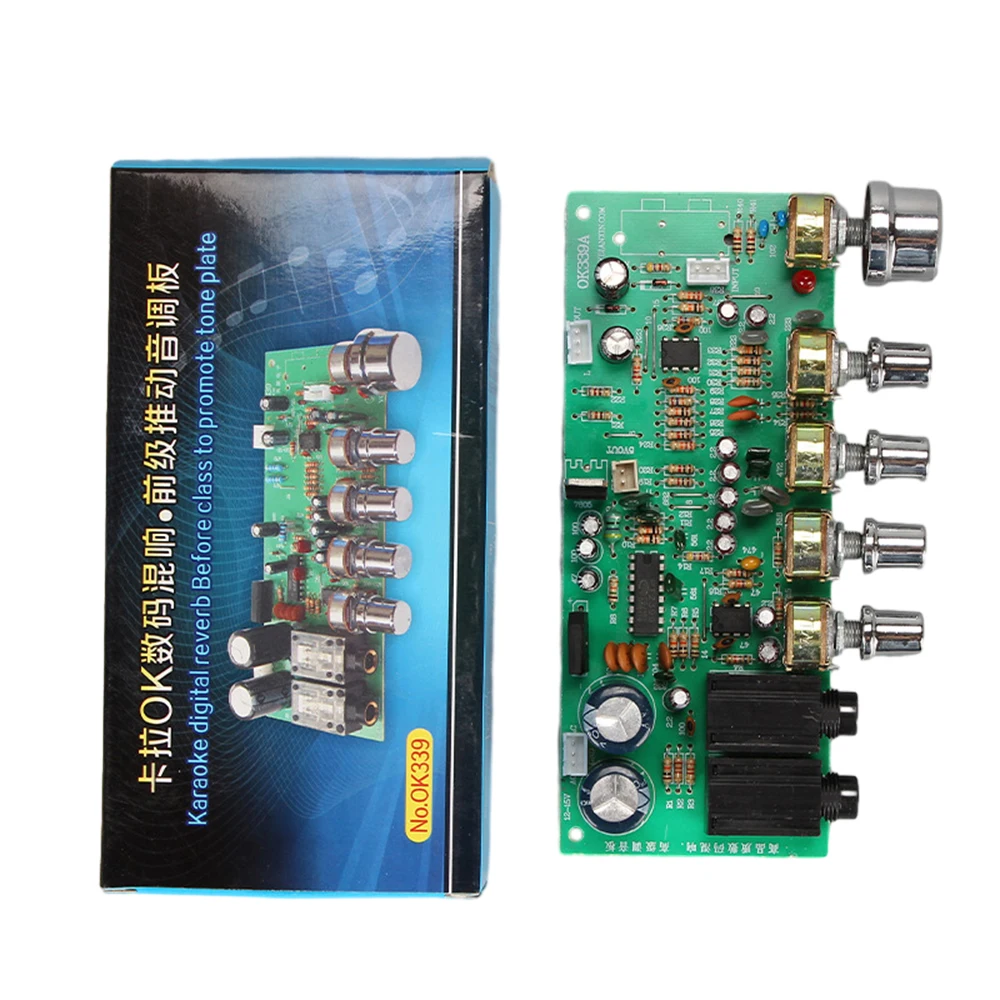 

PT2399 Reverb Preamp Смешивающая плата Усилитель Двойной микрофонный вход Модуль усилителя караоке Подключаемый USB Bluetooth декодер