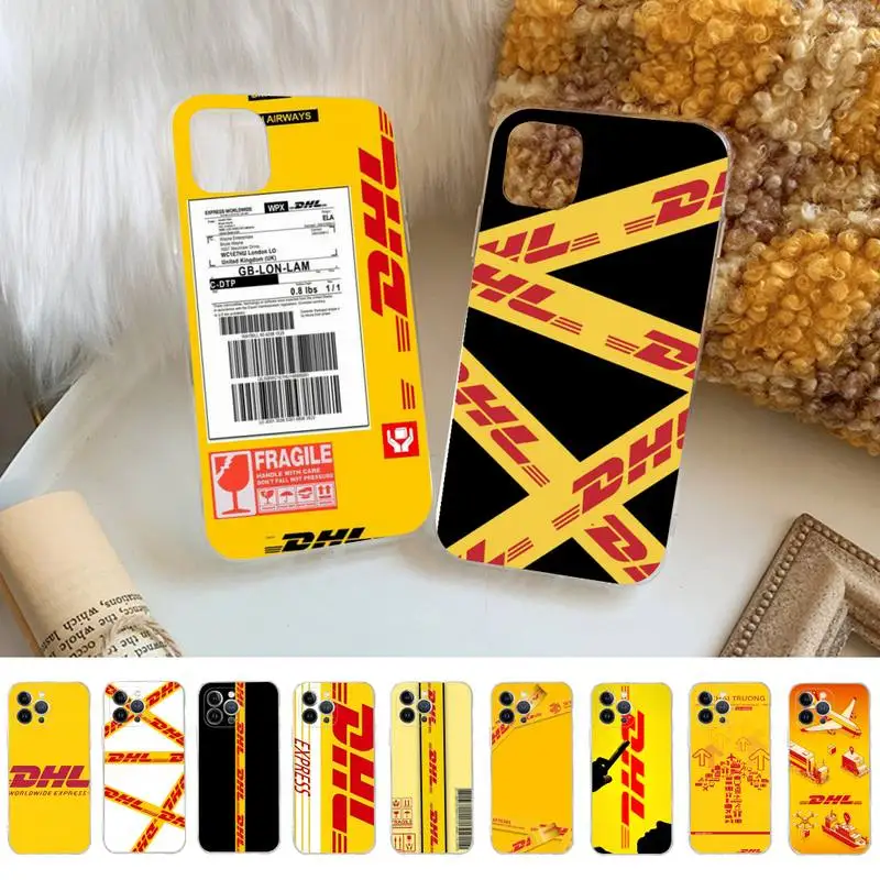 

DHL 50th Anniversary Edition Label Phone Case For iPhone 14 13 12 Mini 11 Pro XS Max X XR SE 6 7 8 Plus Soft Silicone Cover