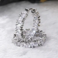 uilz luxury round ladies earrings aaa cubic zirconia earring simple stylish versatile bridal wedding engagement jewelry