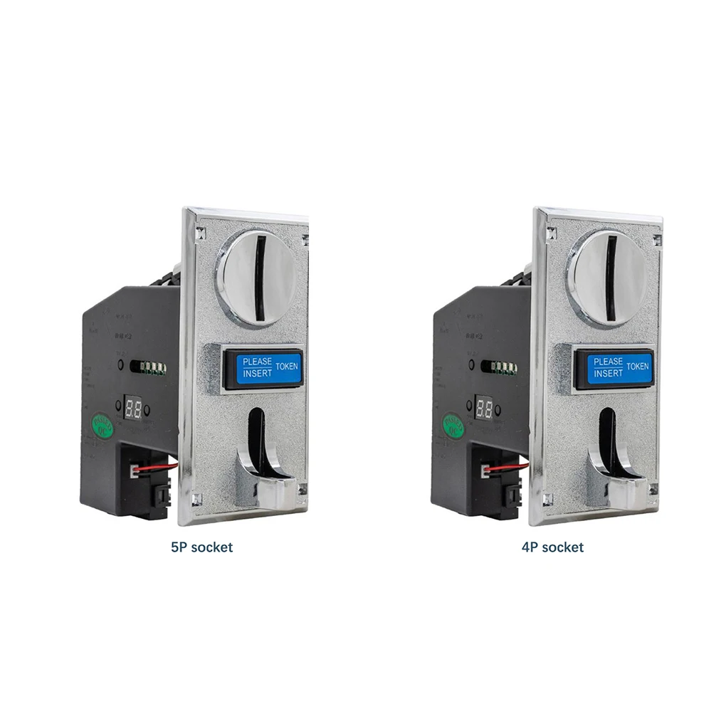 

Multi-Coin Acceptor Wear-resistant Plastic Practical Arcade Game Accessories Coin Dispenser for Washing Machines 4P Socket