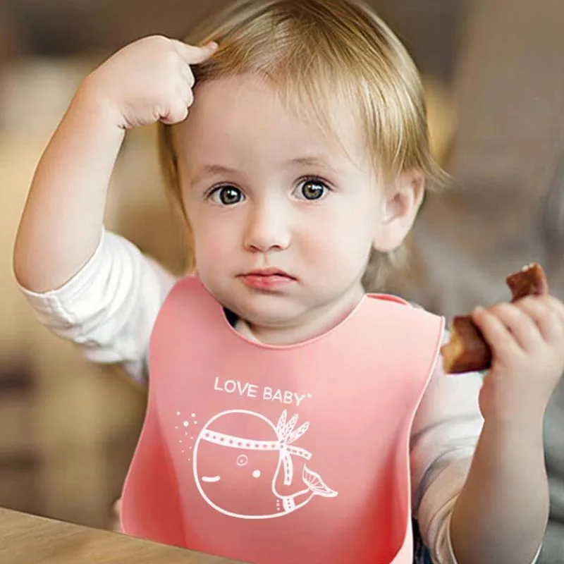 

Waterproof Baby Bibs Baby Stuff Cute Cartoon Whale Printed Kids Bib Girl Boy Adjustable Soft Silicone Bib Baby Feeding Stuff