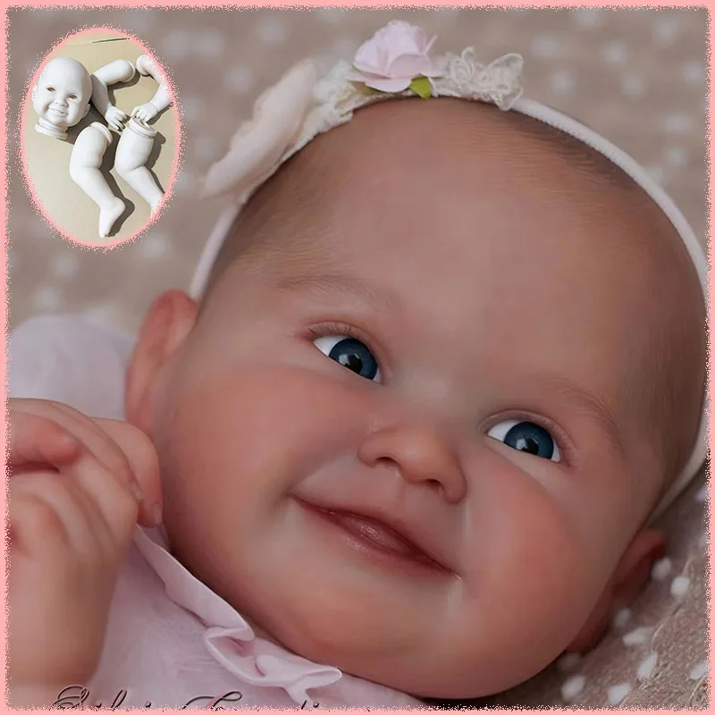 Фото Новый популярный 19-дюймовый летний набор для куклы Reborn Smile, неокрашенный, в разобранном виде, в свежих цветах, с тканевым телом, детали для кукол DIY для художников №1