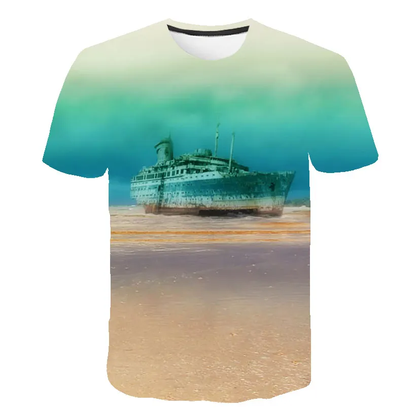 

Мужская летняя футболка с коротким рукавом и 3D-принтом