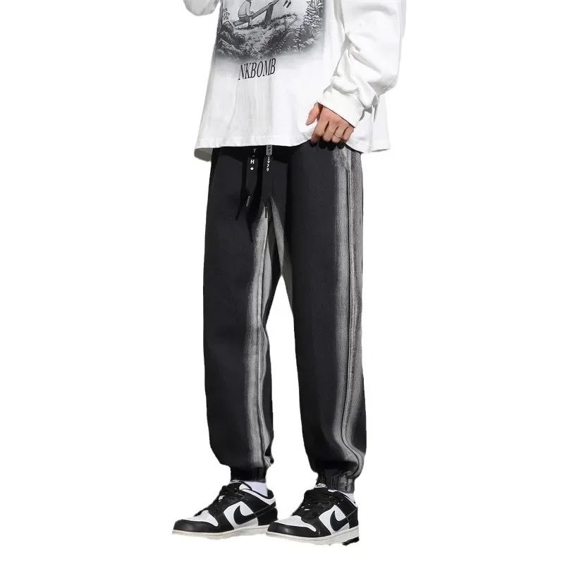 Прямые джинсы в американском стиле свободные модные брендовые повседневные