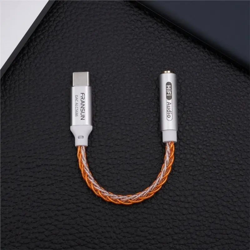 Фото Цифровой аудиоадаптер FEDI-USB-C на 3,5 мм, аудиоинтерфейсный кабель ALC5686, 32-битный/384-кГц ЦАП, адаптер для декодирования наушников №4