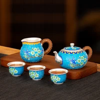 silver tea set 999 sterling silver set japanese style qibao burning happy eyebrows gift collection tea set