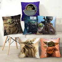 anime baby yoda figure toys square pillowcas pillow cover case star wars pillowcase 45x45cm room decoration gifts toys