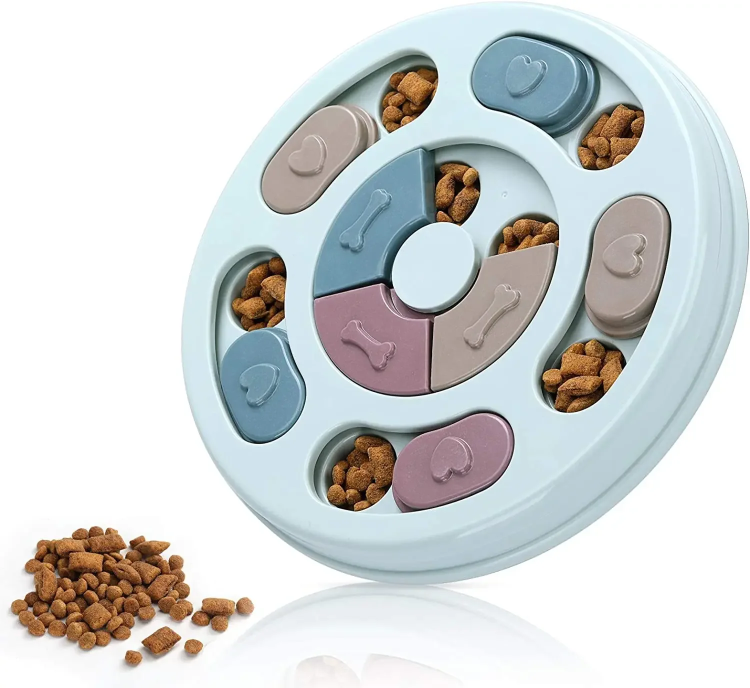 

Dog Cat Puzzle Toys Slow Feeder Increase IQ Interactive Turntable Toy Food Dispenser Slowly Eating Bowl Pet Training Game