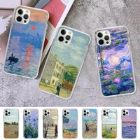 claude monet art painting phone case for iphone 11 12 13 mini pro max 8 7 6 6s plus x 5 se 2020 xr xs case shell