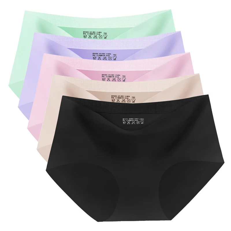 

Women Seamless Panties Ice Silk Mid Waist Underwear for Female Panties Soft Underpants Girl Lingerie Breathable Comfort Briefs