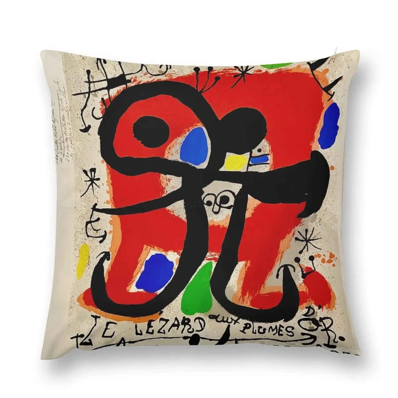 Lezard aux Plumes d'Or Joan Miró абстрактный сюрреализм декоративная подушка декоративный