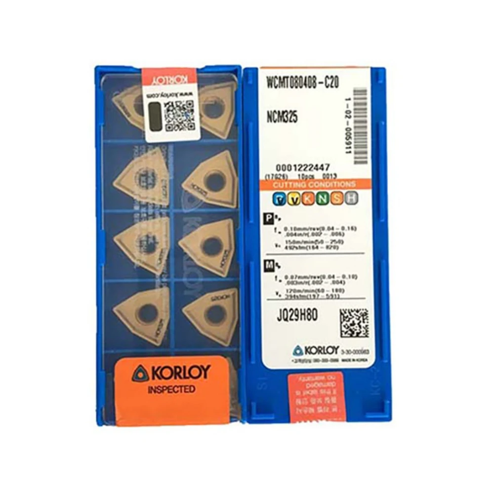 

Корончатое сверло KORLOY, 100% оригинальное, WCMT WCMT030208 WCMT06T308 WCMT080412 WCMT080408 WCMT050308 C20