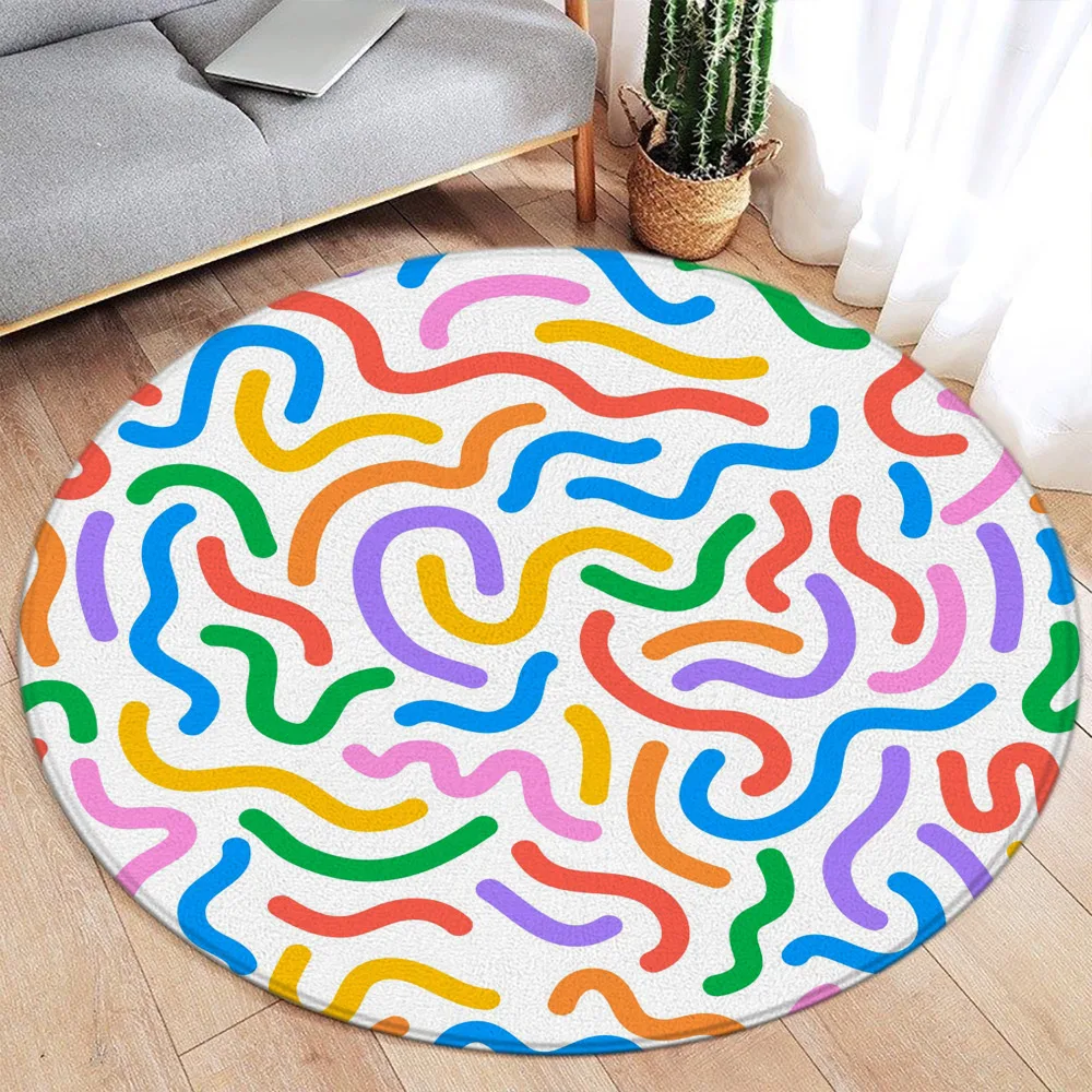 Цветной точечный круглый ковер акварельный художественный Современный