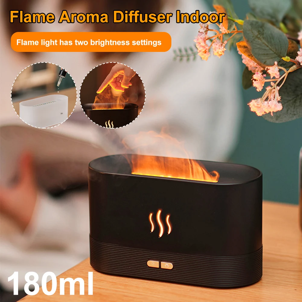 

Flame Aroma Diffuser Air Humidifier ​Led Colorful Fire ​FlameUltrasonic Cool Mist Maker Aromatherapy Diffuser Essential Oil