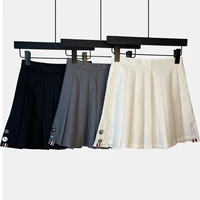 tb gray pleated skirt a word is thin all match white short skirt skirt anti lighting hakama womens spring and summer