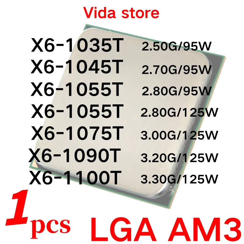 AMD Phenom II Socket AM3 X6 1035T X6-1035T HDT35TWFK6DGR X6 1045T ...