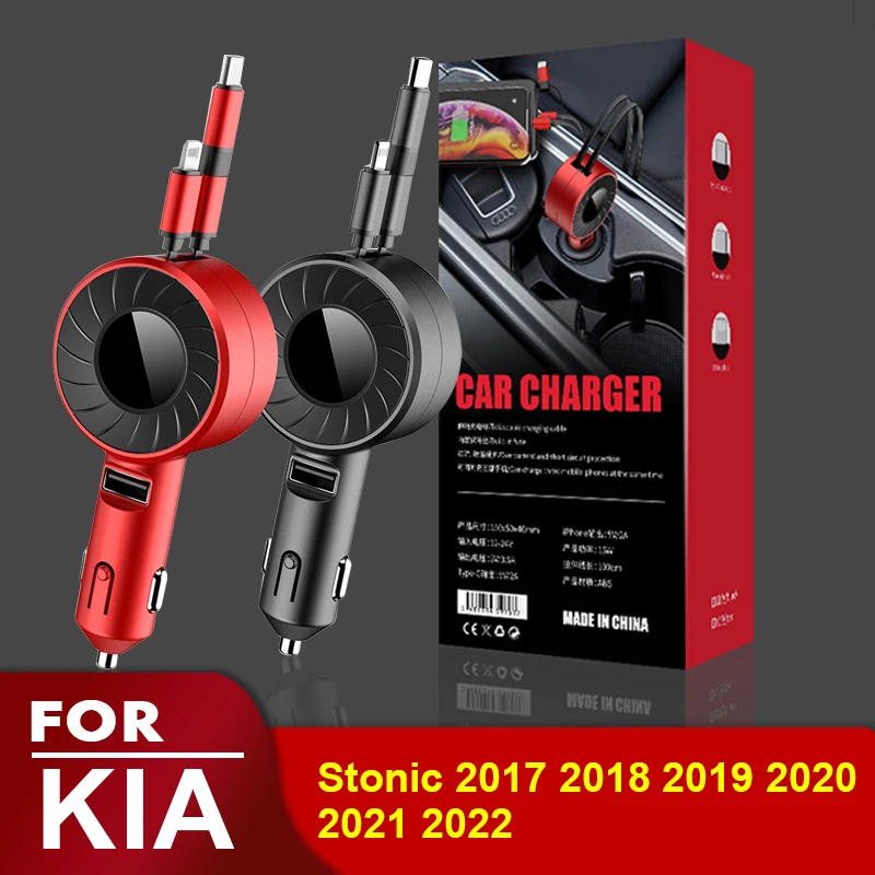 

USB Type C Car Charger for iPhone Android HUAWEI HONOR Xiaomi POCO X3 Pro Redmi Samsung Galaxy Realme for KIA Stonic 2017-2022