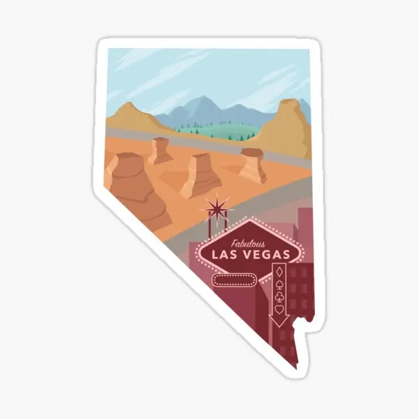 Сказочные автомобильные наклейки штата Невада Лас-Вегас, 5 шт., милые художественные украшения для комнаты, забавный аниме мультяшный Декор для гостиной, холодильник