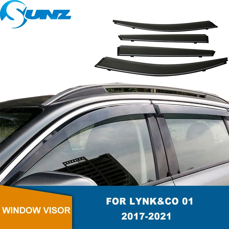 

Side Window Deflectors For LYNK&CO 01 2017 2018 2019 2020 2021 Window Visor Sun Rain Deflectors Wind Rain Guards 4pcs SUNZ
