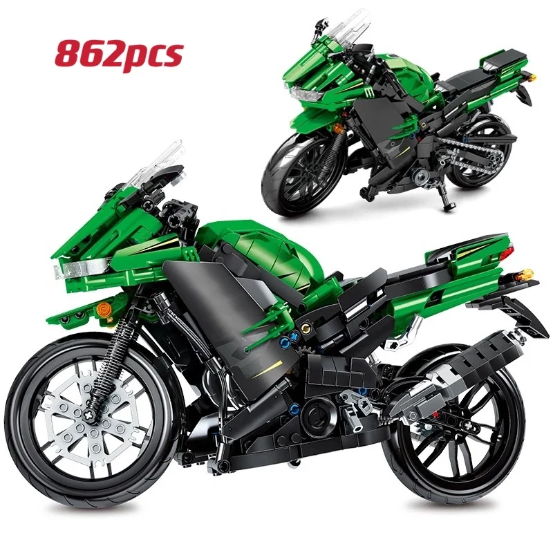 

862pcs City technical MOC Off-road Motorbike Model Building Blocks DIY Supercar Racing Car Motorcycle Bricks Toys For Children