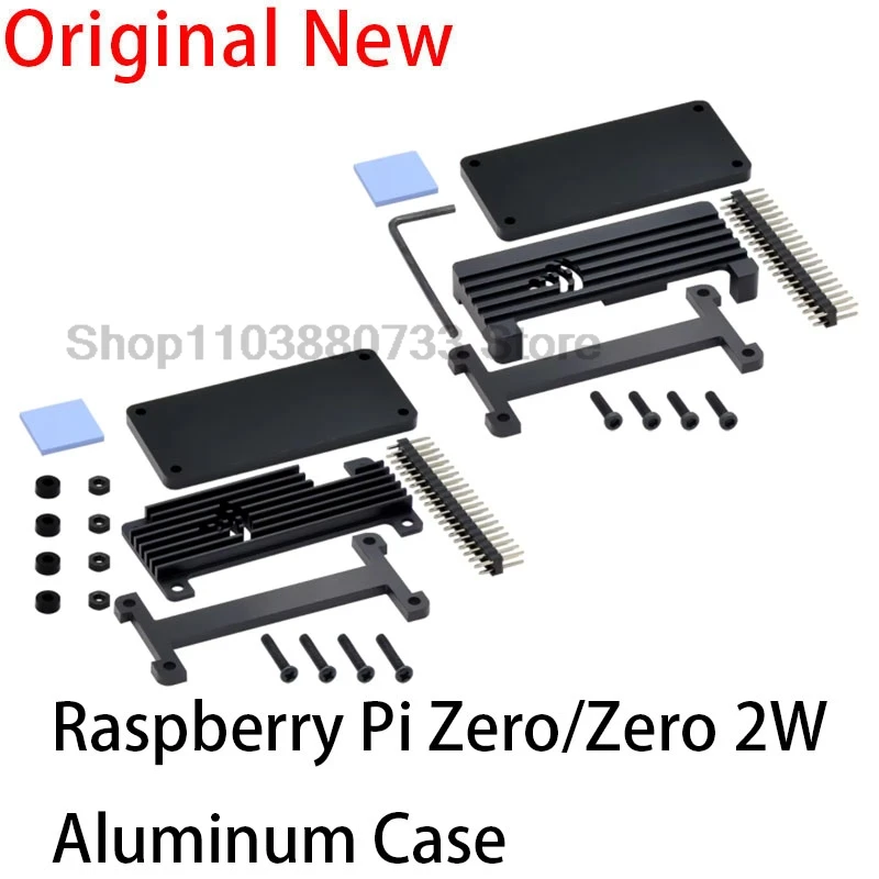 Алюминиевый корпус Raspberry Pi Zero 2 Вт + отвертка с штифтовым разъемом и пассивным