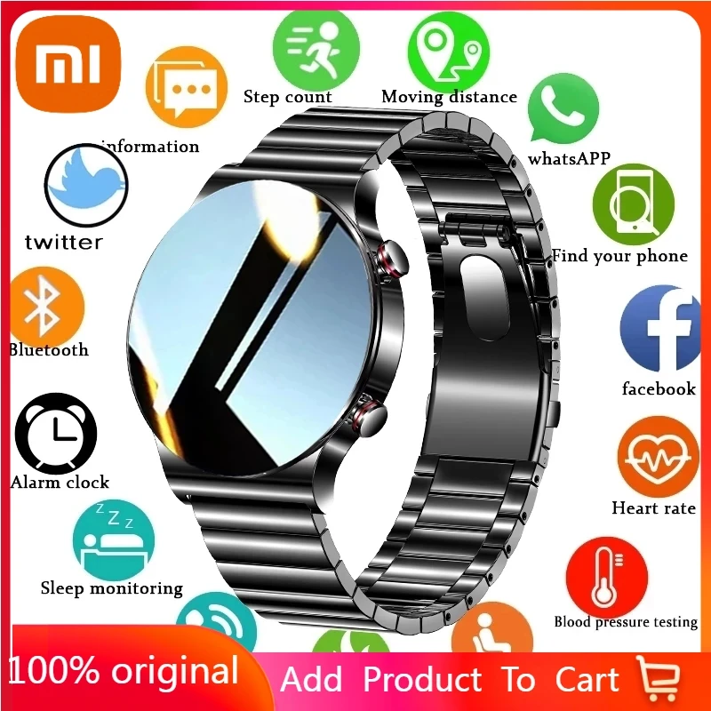

Xiaomi Bluetooth Call Smart Watch Men 454*454 HD display Sport watch Waterproof music player link Bluetooth headset Smartwatch