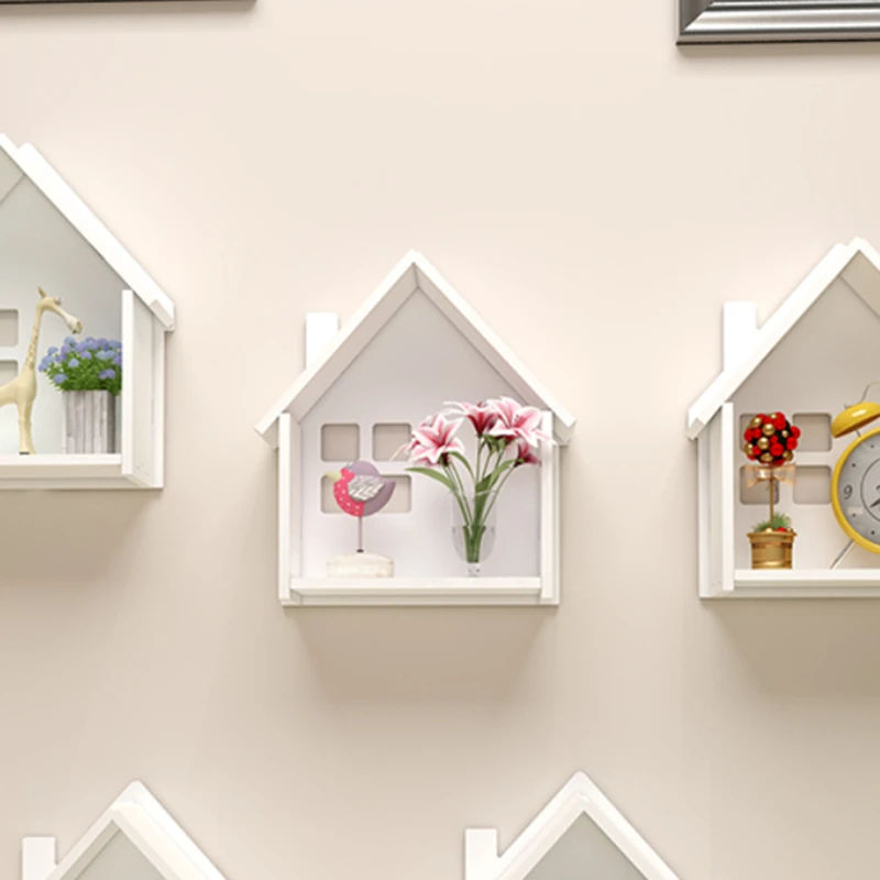 

Wall Decoration Storage Shelf Living Room Bedroom Decoration Shelf Small House Hangers Partition Pendant Decoration Not Punched