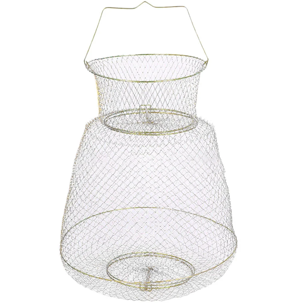 

Reusable Metal Outdoor Daily Use Fish Basket Shrimp Basket Metal Cage For Shrimp for Foldable Foldable Fish Guard Basket Bait
