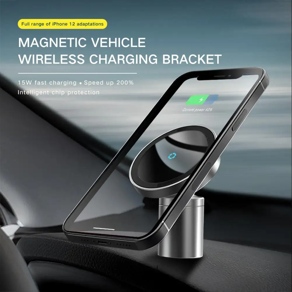 

2-in-1 Magnetic Car Wireless Charger Center Console Air Vent Mobile Phone Holder Compatible For Iphone12 Parts