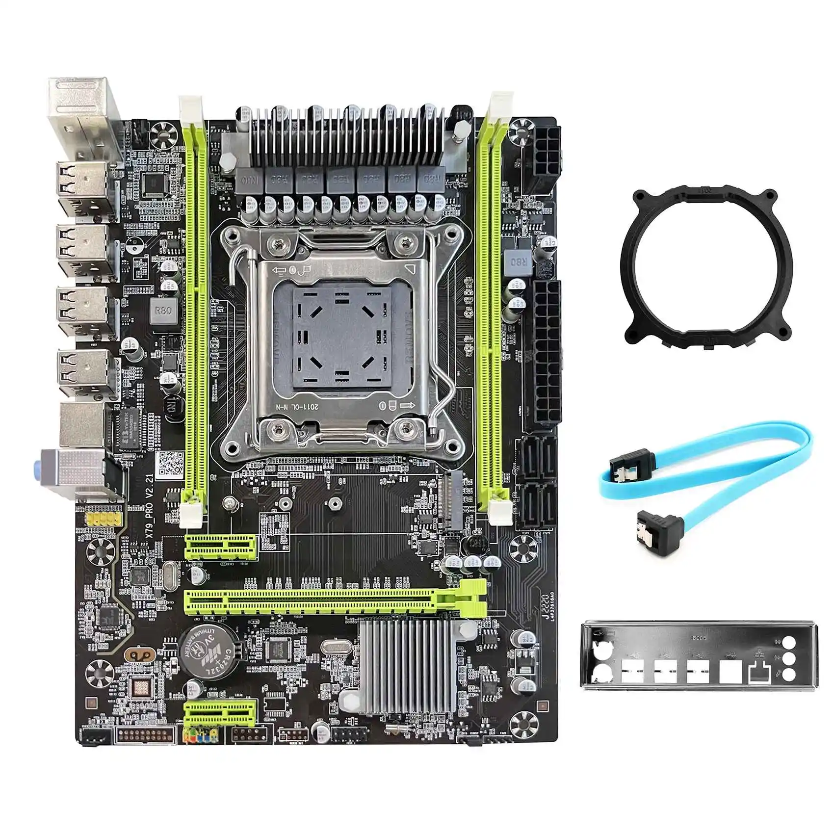 

X79 Motherboard Upgrade X79 Pro+Baffle+SATA Cable+Bracket M.2 NVME LGA2011 DDR3 Support E5-2660 2680 CPU for LOL CF PUBG