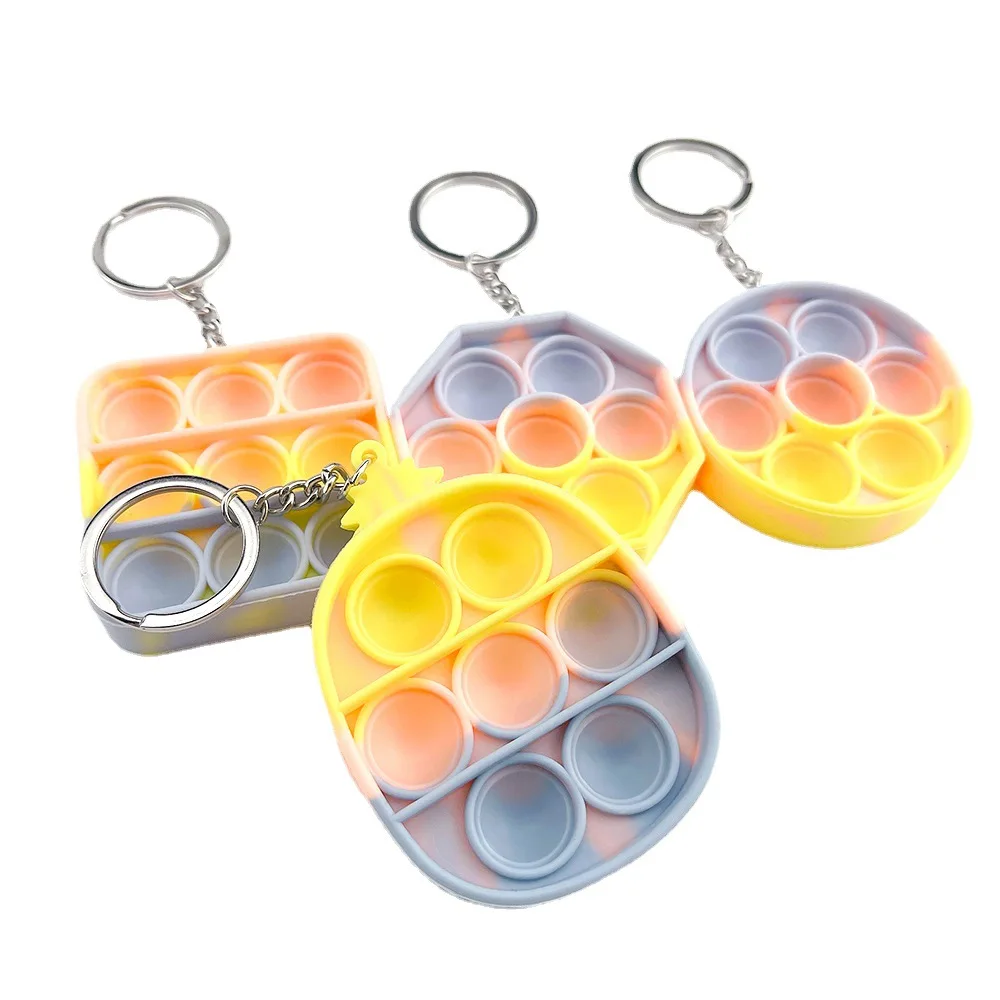 Брелок Disney Микки Маус фиджет игрушки пузырьковый Макрон цветная серия сенсорный