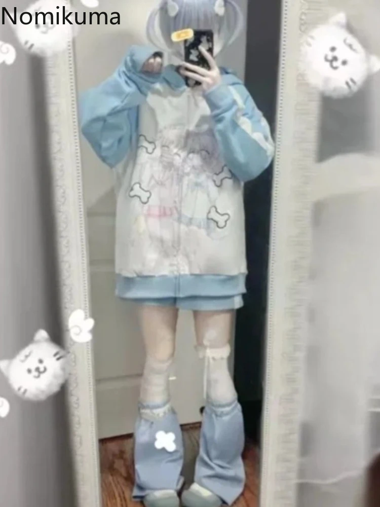 Зимняя одежда женские толстовки пальто 2024 Ropa Mujer милые с капюшоном в стиле аниме